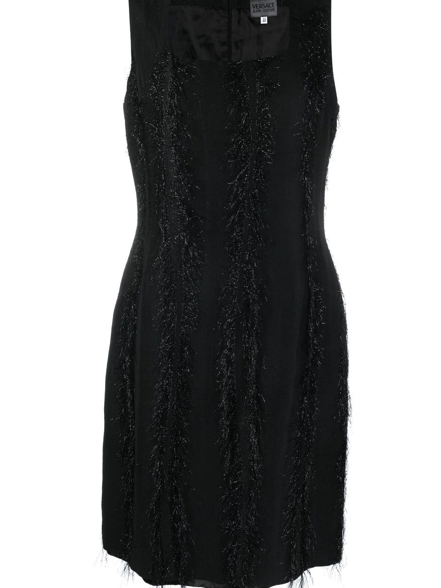dress metallic-threading Women Versace fringed 0704